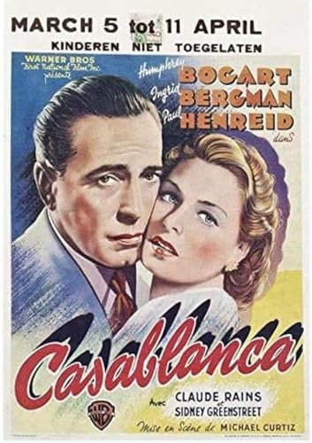 Poster Casablanca Vintage Filmplakat Wandkunst Bilder Poster Und Drucke Filmstills Leinwand Malerei Kunst Wand Home Decor 50X70Cm Kein Rahmen