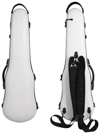 Vetimobato Violinenkoffer für 4/4 & 3/4 Größe – Kohlefaser-Hartschalenkoffer mit verstellbarem magischem Verschluss, 2 Bogenhalter, leicht und schützend, Reise-Violinenbox für Schüler und Erwachsene