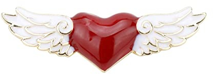 FEYLIE Brosche, Legierung Tropfen Öl Engel Flügel Herz Harte Emaille Pins Broschen Frauen Revers Abzeichen Rucksack Kragen Modeschmuck Geschenk
