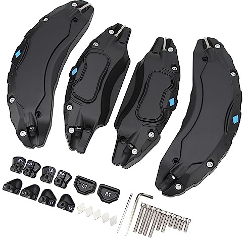 18-Zoll-19-Zoll-Radnaben-Bremssattelabdeckungen, Aluminiumlegierung, Scheibenbremssattel-Schutz (BLACK)