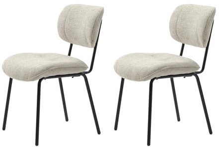 FJORDFORM Bergen Set med 2 matstolar stol, höv, off white melange, en storlek