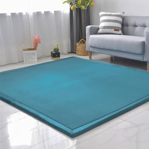 SETHEPACE Alfombra para Niños Antideslizante Mejorada, Alfombra Gruesa de 3CM para Habitación Infantil, Manta de Gateo Suave Ideal para Bebés (Azul, 200 * 200CM)