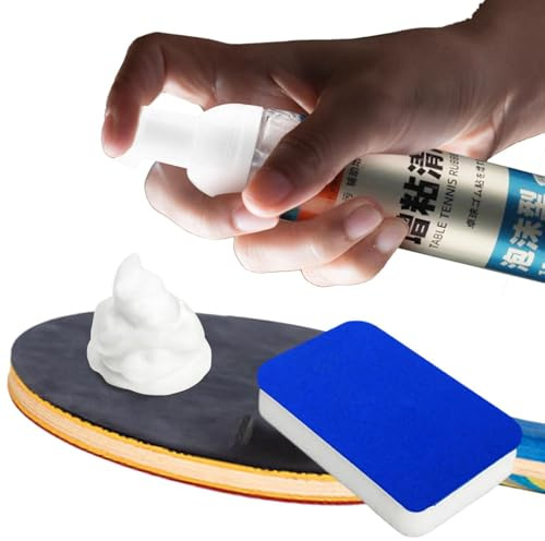 Tischtennis-Gummireiniger-Tischtennisschläger-Reiniger, Tischtennisschläger-Pflegeset Enthält 100 Ml PingPong-Schlägerreiniger Und Schwamm, Das Preiswerte Reinigungsset Für Verlän