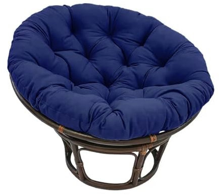 FYHTC Generisch Gartenstuhlauflagen Papasan Schaukelstuhl Sitzkissen, Rund Papasan Sessel, Polster für Sessel Verdickte Schaukel Papasan Stuhlkissen Outdoor Hängesessel Kissen(Navy Blue,70 * 70cm)
