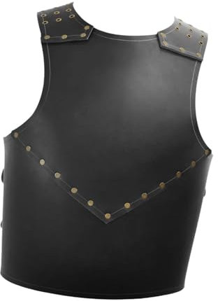 UxicRuya Mittelalterlicher Brustpanzer, verstellbar, Ritterbrustpanzer, Kostüm für Rollenspiele, Schwarz