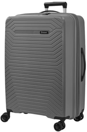 SISET Air Nova - Maleta de Viaje Mediana Expandible (66x45x28/31cm), Fabricada en Polipropileno, 4 Ruedas Dobles Silenciosas y Cerradura Combinación TSA. (Mediana), (80L), (3.8kg), (Gris Oscuro).