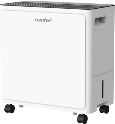 COMFEE' 30L/DAY Dehumidifier for Home, Low Noise Level, Continuous Drainage with Drain Hose, Smart App Control, Side-Access Water Tank, Ideal for Bedroom, Bathroom, Laundry, Attic, Basement, Office