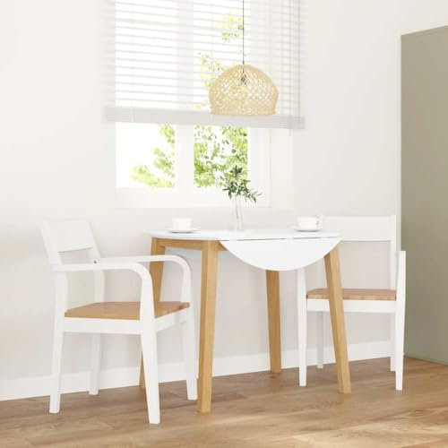Fasba Esszimmerstühle Küchenstuhl Stuhl Set Stühle Wohnzimmerstuhl Küchenstühle Esszimmerstuhl Essstuhl 2 STK. Weiß Massivholz Gummibaum 51 x 57 x 80,5 cm