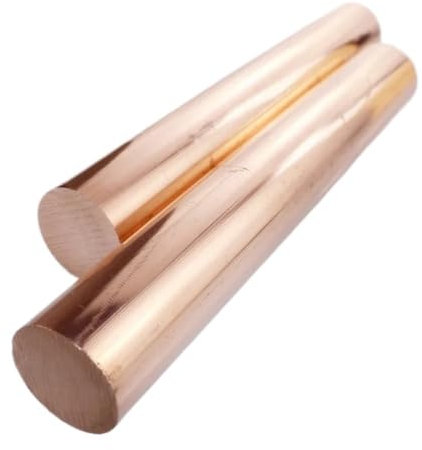 FRAOMHFW 10mm Long 100mmT2 Copper Round Bar Copper Rod Solid Lathe Bar Cutting Tool Metal Milling Welding Metalworking Crafts(10x500mm)