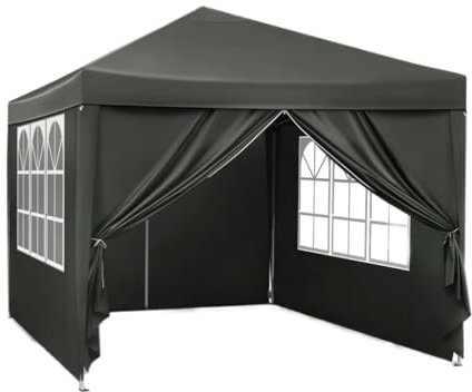 Carport Tente de Garage Auvent Pliable 3 x 3 m, imperméable, Protection Solaire UV avec Sac de Transport, pavillon de Camping, abri Pare-Soleil Abris de Voiture(Gray)