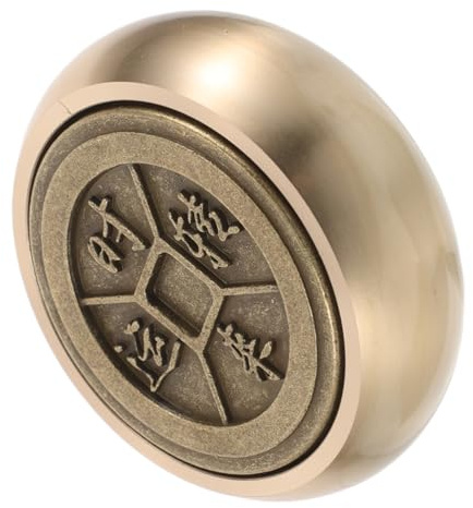 Mikikit Presse-Papier Rond en Laiton Massif Élégant, Poids Solide Décoratif, Accessoire De Bureau Polyvalent pour Calligraphie, Feng Shui, Usage Professionnel Et Décoration Intérieure
