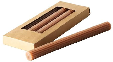 Boltze Candela a stelo Classic (4 pezzi, marrone, 25 cm, superficie scanalata, design classico, candela, candela marrone, decorazione) 2060648