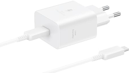 Samsung Schnellladeadapter EP-T4511X, USB-C Ladegerät mit 45W Schnellladen, kompatibel mit Geräten Anderer Hersteller, inklusive Datenkabel, White