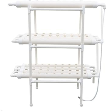 Sistema di coltivazione idroponica a 108 fori, torre per ortaggi, per interni ed esterni, con pompa dell'acqua, kit per piantare tubi in PVC