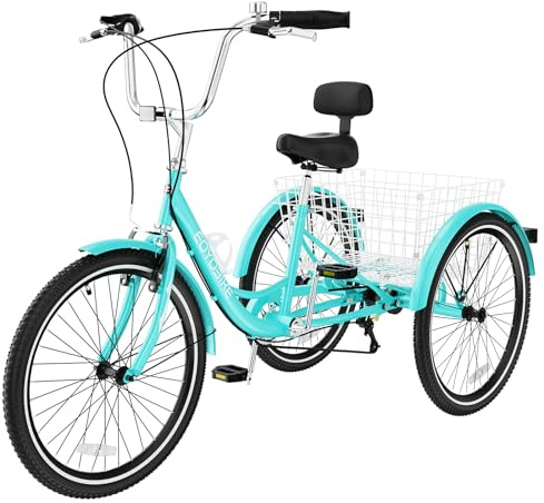 LILYPELLE Adult Tricycle 7 Speed, 3 Wheel Bike Adult, 20/24/26 inch Wheels Cruiser Bikes with Cargo Basket for Seniors, Women, Men