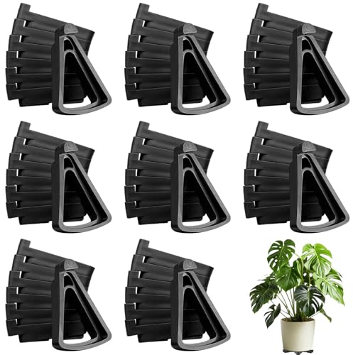 ZYETGH 50 PCS Plant Pot Feet, Feet for Garden Pots Invisible Pot Toes Triangle Pots Risers Potted Triangle Stand for Indoor Outdoor Potted Plants Black