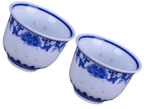 Veemoon Set 2 Pezzi Tazze da Tè in Porcellana Stile Retrò Cinese, Eleganti e Pratiche per Degustazione di Tè a Casa, Design Vintage Decorativo