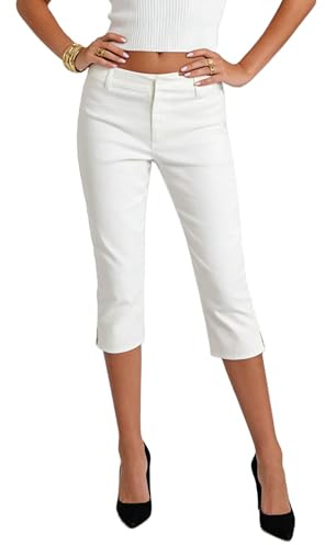 Djbdesi Women's Capri 3/4 Length Leggings Y2k Slim Fit Going Out Cropped Pants