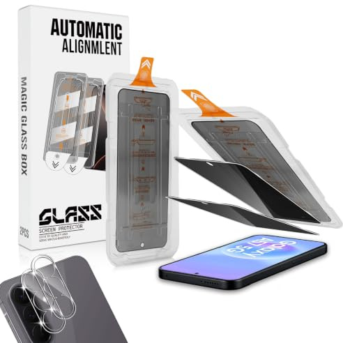 Yenwen Sichtschutzfolie für Samsung Galaxy A57 5G für Panzerglas, 2 Stück [ Auto-Installation ] Sichtschutz und 2 Stück Kameraschutz, 9H Härte Privacy, Anti Spy Blickschutzfolie, Einfach