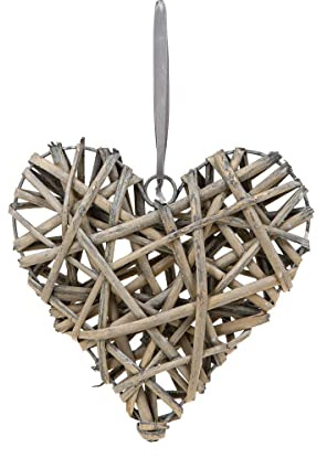 Atmosphera - Wanddekoration Herz - Weide - D20 cm - Grau