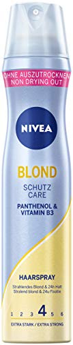 NIVEA Blonde Care Styling Spray, stärkendes Haarspray mit Panthenol & Vitamin B3, Haarlack für strahlend blondes Haar & 24h Halt (Haltestufe 4), veganes Pflegespray (250 ml)