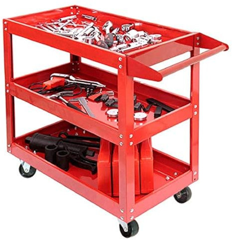 Youyijia 3 Tier Shelf Tool Trolley 66 * 35 * 65cm 450lb Cart ool Storage Trolley Wheel Heavy Duty Garage DIY Storage Trolley for Transport Tools Workshop