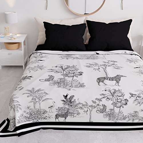 PETTI Artigiani Italiani - Sofadecke und Überwurf aus Mikrofaser – Vielseitige Tagesdecke für Sofa, Bett und Tisch, Waschbar, Schützend, Made in Italy, Animalier 02, 180 x 270 cm