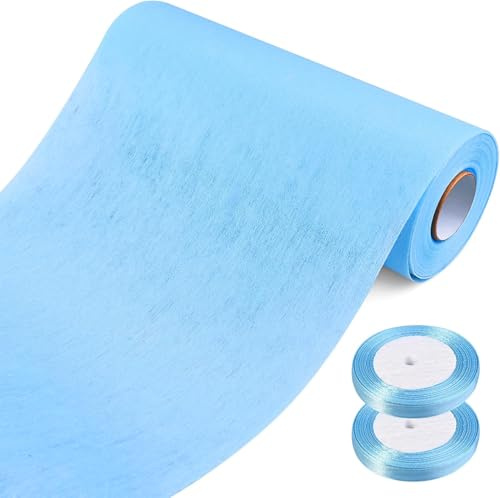 Cieex Vlies Tischläufer 30cm x 25 m & 2 Rollen Dekoratives Tischband