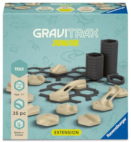 Ravensburger GraviTrax Junior Extension Trax - Expandable Marble Run for Children, Marble Run Mainly Made from Renewable Raw Materials with Learning and Construction Toy from 3 Years