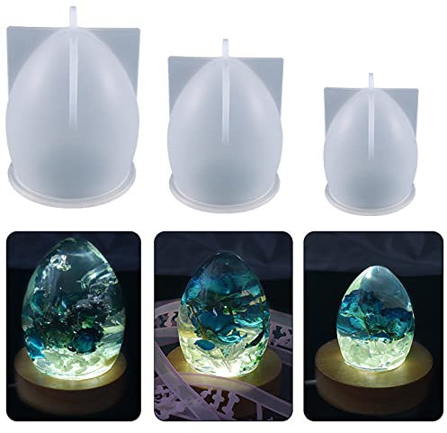 3 Pack Silicone Egg Cake & Candle Molds - Lava Dragon Egg Shapes - Clay & Resin Making Molds - Craft Supplies