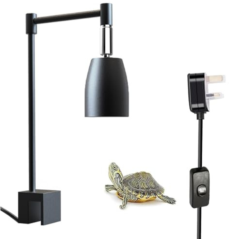QeeHeng Support de lampe tortue, support de lampe UVA UVB pour reptiles, lampe rotative à 360 ° en métal pour tortue, tortue, habitat de grenouille, terrarium
