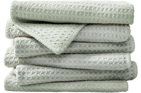 EURSPEUNG Mikrofasertücher 6 Stück 30x30 cm Küche Auto Fenster Grün | Saugstarke Mikrofasertücher, fusselfrei und streifenfrei, ideal für Küche, Auto und Fenster, waschbar und wiederverwendbar