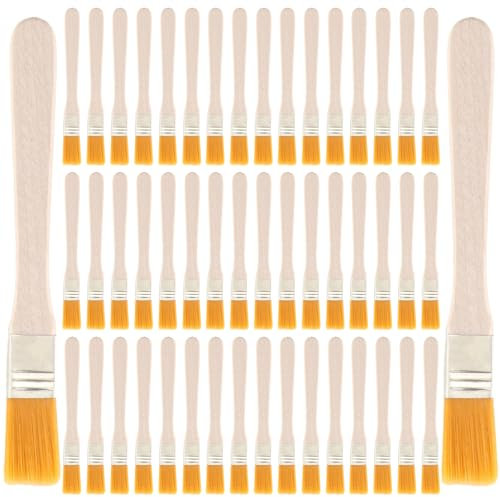 TOKSEO 50 pinceles para barniz, juego de pinceles, pinceles planos, pinceles, pinceles de pintor, compactos y moderados, adecuados para manualidades, pintura artística, dibujo, pintura de pared,