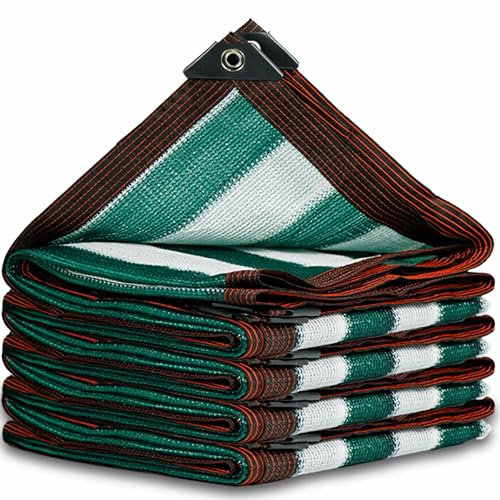 CAQXAQP Telo Ombreggiante Rete ombreggiante giardino con occhielli,85% Tasso di ombreggiatura Vela Ombreggiante Rete Righe 6X10m Telo ombreggiante per pergola patio Serra