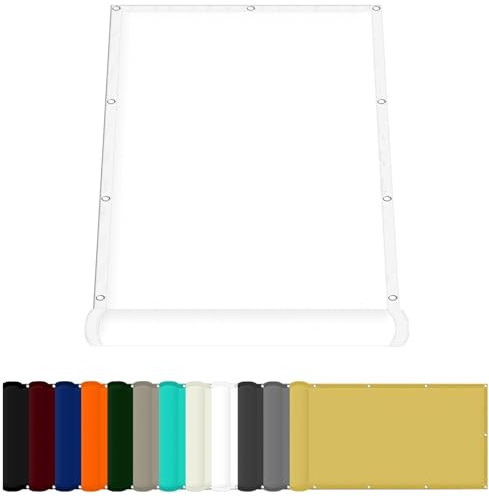 Sonnenschutznetz 180 x 250 cm PES Windschutz Sonnenschirm Balkon Uv-Schutz-Polyestergewebe mit Seil Beschattungsnetz für Pool Schwimmbad Und Gewächshaus, Weiß