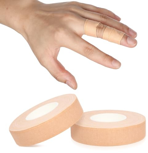 YUXIANLB Finger Tape, 0.5 Inch x 10 Yard Nude Athletic Tape Extra Strong Adhesive, 2 Rolls Sport Tape, Medical Tape, Foot Tape for Rock Climbing, Grappling, Basketball, Lifters and BJJ Finger Tape