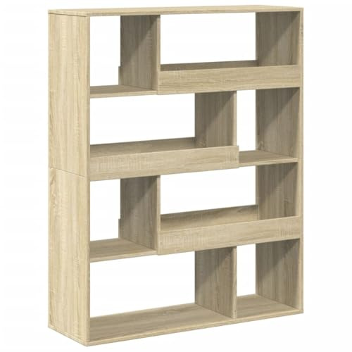 vidaXL Bücherregal, Raumteiler mit 8 Fächern, Wandregal für Wohnzimmer Büro, Standregal Raumtrenner Würfelregal, Sonoma-Eiche Holzwerkstoff