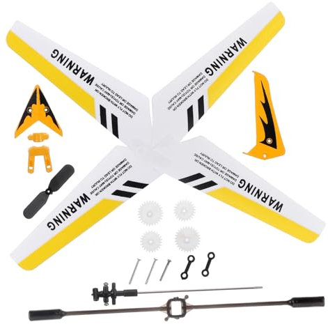 BCOATH 2stücke Ersatzteile Set Für Rc Hubschrauber Teiliges Zubehör Gelb Inklusive Rotorblätter Heckdekoration Inner Shaft Und Verbindungsschnalle Robustes Material Für Stabile