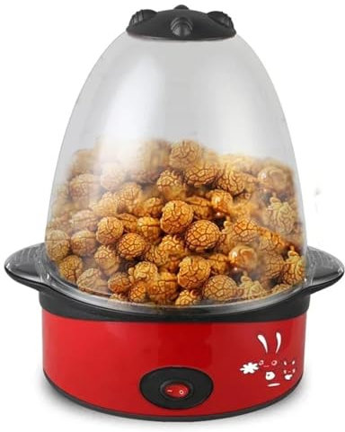YOUFE Hot Air Popcorn Popper Maker, Fast Popcorn Machine in Minutes, Hot Air Circulation Popcorn Popper Healthy Snacking - Perfect for Home Cinema,Red