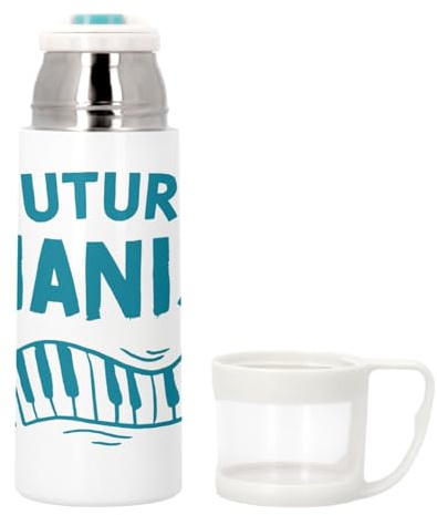 Bouteille thermo en Inox avec Tasse Intégrée - Future Pianist Music Piano Artist Classical - 350ml - Bouteille Isotherme