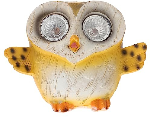 BESPORTBLE Lampe Solaire Extérieure Décoration Lumineuse en Résine Forme Hibou Résistante aux Intempéries pour Jardin pour Terrasse et Ambiance Festive