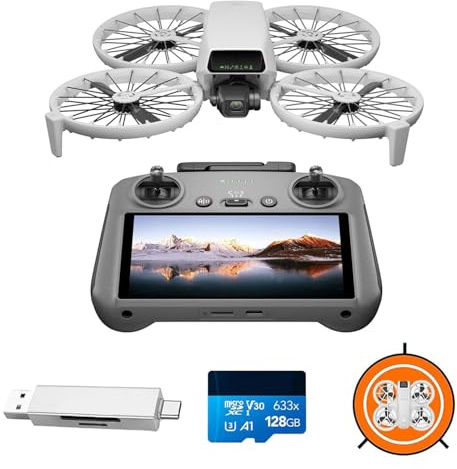 DJI Flip (RC2 con schermo) Bundle, Drone Follow Me con Fotocamera UHD 4K per Adulti, Pesa Meno di 249g, Stabilizzatore a 3 Assi, Trasmissione Video da 13 km, Decollo Dalla Mano, 31 minuti di volo