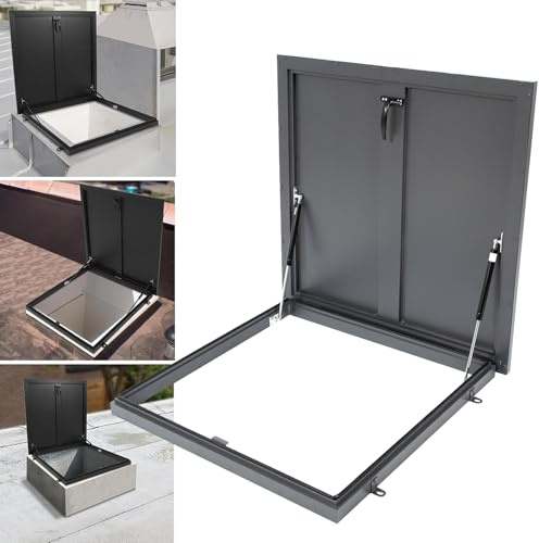 80 * 80Cm Aluminum Roof Access Hatch, Metal Boat Storage Security Door for Attic Basement Vault Cellar Crawl Space Door 65cm