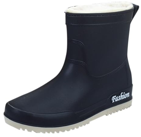 Gummistiefel Damen Gefüttert Regenstiefel Halbhoch Regenschuhe Winter Stiefeletten Ankle Rain Boots Garten Stiefel Wasserdicht Arbeitsschuhe Gummistiefeletten Outdoor Schlupfstiefel Küchenschuhe