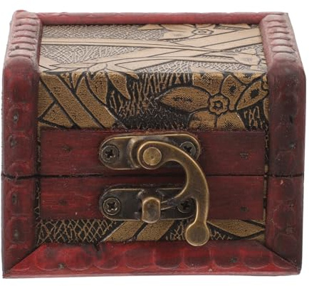 IMIKEYA Vintage-Schmuckschatulle Tragbare Schmuckaufbewahrungsbox Aus Mdf Kleine Schmuckschatulle Für Ringe Anhänger Armbänder Kompakt Für Reise Und Zuhause