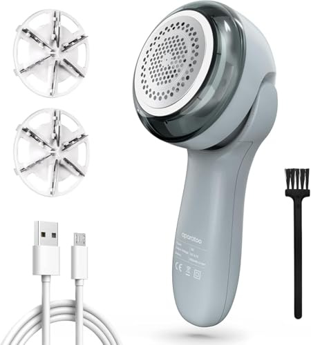 Rasoir Anti Bouloche, Rasoir Anti-Bouloche Électrique avec 3 Lame, 2 Vitesses Dissolvant de Anti Peluches pour Vetement Anti Bouloche Rasoir Brosse de Rasoir à Peluches pour Tapis Canapé (Gris)
