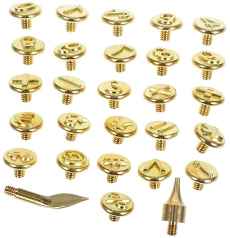AUTSUPPL Set 2 Punte per Pirografia Numeriche in Ottone, Strumenti per Incisione su Legno, Pelle e Carta, Kit Portatile per Artigianato Creativo Fai da Te, per Hobbisti e Professionisti