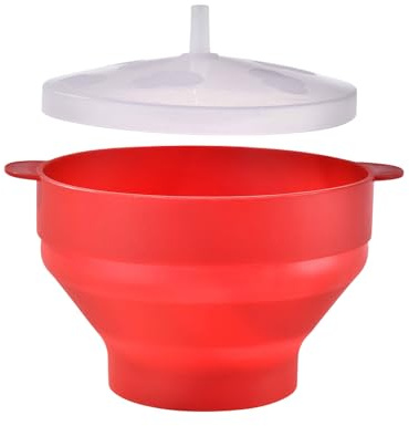 Máquina para hacer palomitas de maíz para microondas, 1 pieza de palomitas de maíz de aire caliente para microondas, cuencos de silicona resistentes al calor, cuenco con tapa para palomitas de maíz