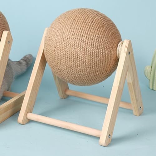 Fockety Boule à Gratter pour Chat, Jouet Interactif en Bois Durable pour éviter Les Dommages aux Meubles, pour Diverses Races de Chats
