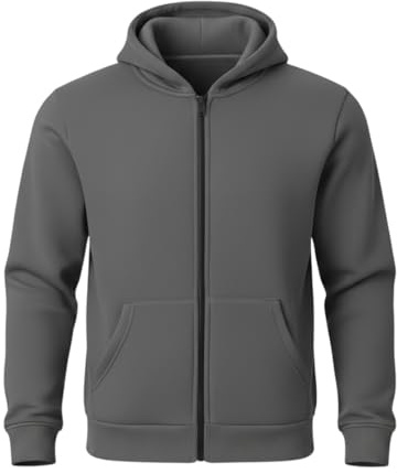 ITRAT Kids Boys Girls Fleece Zip Up Hoodie with Two Pockets – Unisex Plain Hooded Sweatshirt Jacket for School, PE & Casual Wear, Warm Long Sleeve, Ages 5–14 (13 Years, 14 Years, Charcoal)